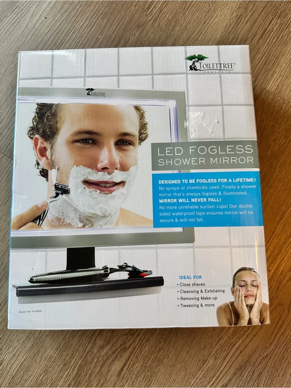 ToiletTree Products Fogless Shower Mirror with Squeegee Shaving Pamper Get Ready